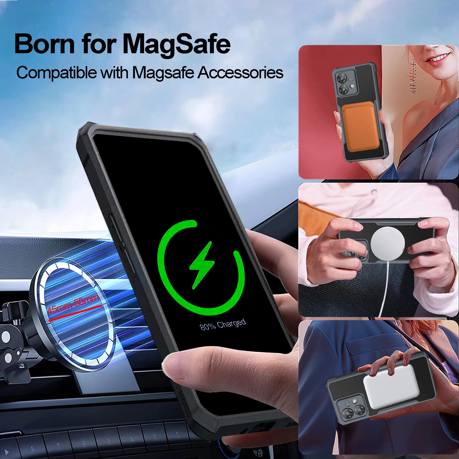Amazon.com: Guizzcg for Motorola Moto Edge 40 Neo Magnetic Case
